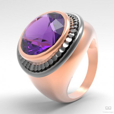 ANILLO PLATA BICOLOR